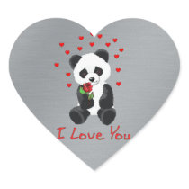 Panda Bear Valentine Sticker
