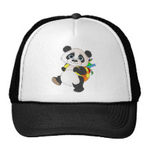 Panda Bear with backpack Hat