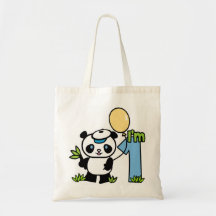 Panda Boy First Birthday Canvas Bag
