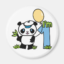 Panda Boy First Birthday Magnet