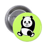 Panda button green