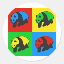 Panda d'art de bruit autocollant rond
