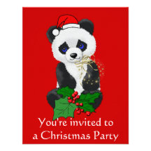 Panda de Noël Faire-parts