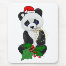 Panda de Noël Tapis De Souris