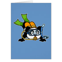 Panda de scaphandre carte de vœux