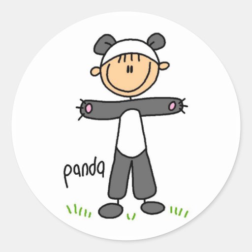 Panda Dress Up T-shirts and gifts Round Stickers