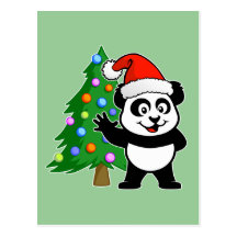 Panda du père noël carte postale