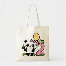 Panda Girl 2nd Birthday Bags