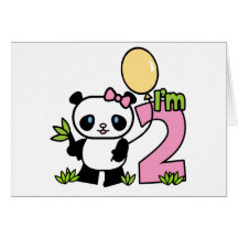 Panda Girl 2nd Birthday Invitations Card