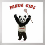Panda Girl Lacrosse Posters