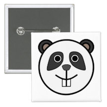 Panda head cartoon buttons