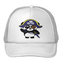 Panda in Navy Blue Pirate Costume Hat