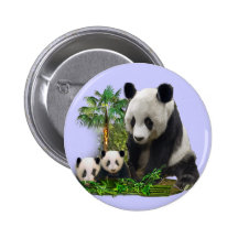Panda Love art Pinback Button