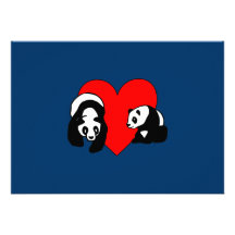 Panda Love Custom Invite