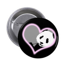 panda love. neon light. buttons