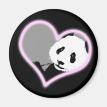 panda love. neon light. magnets