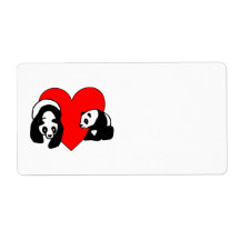 Panda Love Personalized Shipping Labels