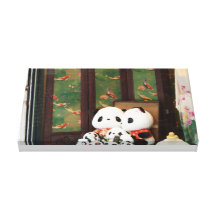 Panda Love Stretched Canvas Print