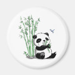 Panda mangeant le bambou magnets pour réfrigérateur