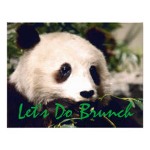 Panda Munching Greens INVITATION ~ EZ2 CUSTOMIZE!
