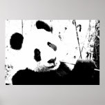 Panda Posters - Black & White Panda Face