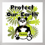 Panda Protect Our Earth T-shirts and  Gifts posters