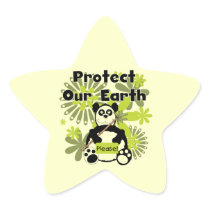 Panda Protect Our Earth T-shirts and  Gifts Star Stickers