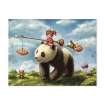 Panda Ride Postcard