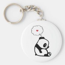 Panda triste porte-clé