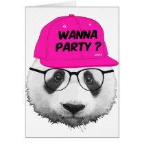 PANDA WANNA PARTY ? GREETING CARD