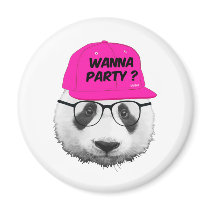 PANDA WANNA PARTY ? FRIDGE MAGNET
