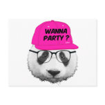 PANDA WANNA PARTY ? POSTCARD