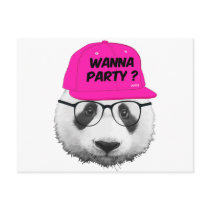 PANDA WANNA PARTY ? POSTCARD