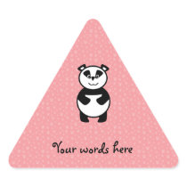 Panda with pink paw background