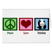 Pandas d'amour de paix carte