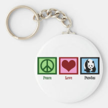 Pandas d'amour de paix porte-clefs