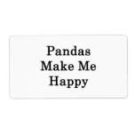 Pandas Make Me Happy Personalized Shipping Labels