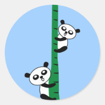 Pandas mignons autocollants