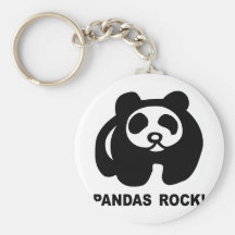 Pandas Rock Key Chains