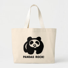Pandas Rock Tote Bags