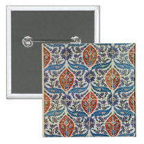Panel of Isnik earthenware tiles buttons