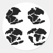 pangaea_triassic_jurassic_cretaceous round stickers