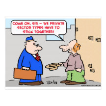 panhandler private sector stick together postcards