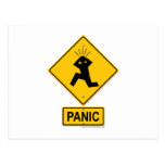 Panic Warning Sign Postcard