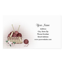 Panier de fil - cartes de visite de tricot modèle de carte de visite