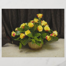 Panier de roses jaunes prospectus customisé