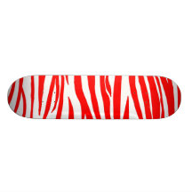 Panneau rouge de patin de zèbre plateau de skateboard