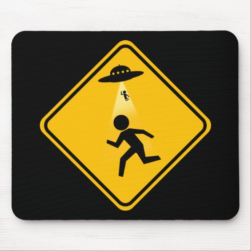 Panneau routier d'abduction tapis de souris
