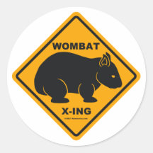 Panneau routier de X-ing de wombat Autocollants