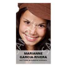 Panneau transparent blanc de Headshots d'acteur Carte De Visite